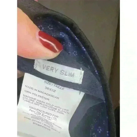 Perry Ellis Portfolio Men's Slim Fit Black Dress Pants Size 36x32 - Picture 13 of 15